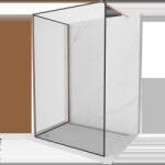 Mexen Kioto perete de duș Walk-in 120 x 110 cm, cadru negru, cupru periat - 800-120-212-65-70-110 (800-120-212-65-70-110)
