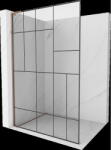 Mexen Kioto L perete de duș Walk-in 70 x 200 cm, model negru, aur roz - 800-070-103-60-78 (800-070-103-60-78)