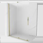 Mexen Velar perete de duș glisant Walk-in 160 x 200 cm, mat 8 mm, auriu - 871-160-000-33-50 (871-160-000-33-50)
