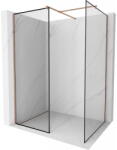 Mexen Kioto perete de duș Walk-in 90 x 80 cm, ramă neagră, aur roz - 800-090-202-60-70-080 (800-090-202-60-70-080)