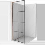 Mexen Kioto L perete de duș Walk-in 70 x 200 cm, grilaj negru, cupru periat - 800-070-103-65-77 (800-070-103-65-77)