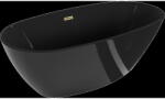 Mexen Eris cada de baie independenta 170 x 80 cm, negru, cu preaplin auriu - 53441708070-50 (53441708070-50)