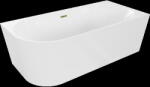 Mexen Mia cadă de colț freestanding dreapta 180 x 80 cm, albă, preaplin auriu - 52691808000P-50 (52691808000P-50)