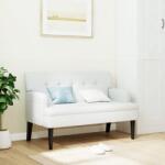 vidaXL fehér műbőr pad háttámlával 112x65, 5x75 cm (372154)