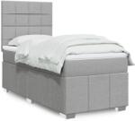 vidaXL világosszürke szövet rugós ágy matraccal 100 x 200 cm (3293879)