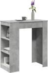 vidaXL betonszürke szerelt fa tárolórekeszes bárasztal 95x47x103, 5 cm (854385) - vidaxl