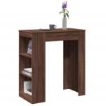 vidaXL barna tölgy szerelt fa tárolórekeszes bárasztal 95x47x103, 5 cm (854388) - vidaxl
