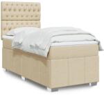 vidaXL krémszínű szövet rugós ágy matraccal 90 x 200 cm (3293863)