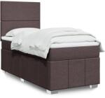 vidaXL sötétbarna szövet rugós ágy matraccal 80 x 200 cm (3293791)
