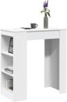 vidaXL fehér szerelt fa tárolórekeszes bárasztal 95 x 47 x 103, 5 cm (854382) - vidaxl