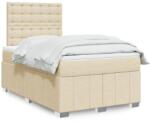 vidaXL krémszínű szövet rugós ágy matraccal 120 x 190 cm (3291626)