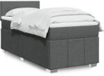 vidaXL sötétszürke szövet rugós ágy matraccal 90x190 cm (3289217)