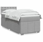 vidaXL világosszürke szövet rugós ágy matraccal 100 x 200 cm (3286993)