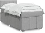 vidaXL világosszürke szövet rugós ágy matraccal 100 x 200 cm (3286979)