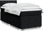 vidaXL fekete szövet rugós ágy matraccal 90x190 cm (3286939)