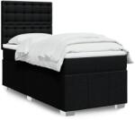 vidaXL fekete szövet rugós ágy matraccal 90x200 cm (3293867)