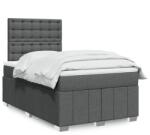vidaXL sötétszürke szövet rugós ágy matraccal 120 x 190 cm (3291622)
