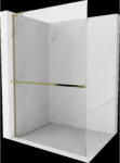 Mexen Kioto+ L zuhanyfal Walk-in polccal 110 x 200 cm, átlátszó, arany - 800-110-123-50-00 (800-110-123-50-00)