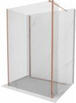 Mexen Kioto Walk-in zuhanyfal 140 x 120 x 30 cm, átlátszó, rózsaszín arany - 800-140-120-221-60-00-030 (800-140-120-221-60-00-030)