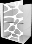 Mexen Kioto+ L zuhanyfal polcgal 70 x 200 cm, fehér mintás, gun gray kefélt - 800-070-123-66-97 (800-070-123-66-97)