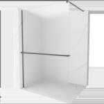 Mexen Kioto+ Walk-in zuhanyfal polccal 90 x 200 cm, matt, gun metal - 800-090-121-95-30 (800-090-121-95-30)