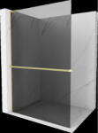 Mexen Kioto+ L zuhanyfal polccal Walk-in 100 x 200 cm, grafit, arany csiszolt - 800-100-123-55-40 (800-100-123-55-40)