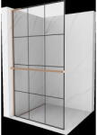 Mexen Kioto+ L zuhanyfal polccal Walk-in 100 x 200 cm, fekete minta, matt réz - 800-100-123-65-77 (800-100-123-65-77)