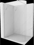 Mexen Kioto íves zuhanyfal Walk-in 100 x 200 cm, áttetsző 8 mm, satinált nikkel - 800-100-101-97-06 (800-100-101-97-06)