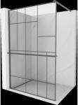 Mexen Kioto+ Walk-in zuhanyfal polccal 140 x 200 cm, fekete minta, gun gray sörtézett - 800-140-121-66-78 (800-140-121-66-78)