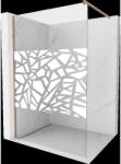 Mexen Kioto Walk-in zuhanyfal 110 x 200 cm, fehér mintázat 8 mm, csiszolt réz - 800-110-101-65-85 (800-110-101-65-85)