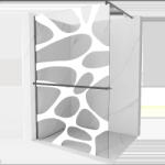 Mexen Kioto+ zuhanyfal polccal Walk-in 100 x 200 cm, fehér minta, gun gray kefélt - 800-100-121-66-97 (800-100-121-66-97)