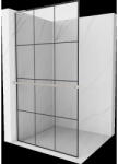 Mexen Kioto+ L zuhanyfal polccal Walk-in 120 x 200 cm, fekete minta, kefélt nikkel - 800-120-123-97-77 (800-120-123-97-77)