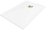 Mexen Stone+ kompozit zuhanytál, téglalap 130 x 70 cm, fehér, arany burkolattal - 44107013-G (44107013-G)