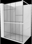 Mexen Kioto+ Walk-in zuhanyfal polccal 90 x 200 cm, fekete minta, fehér - 800-090-121-20-78 (800-090-121-20-78)