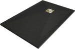 Mexen Stone+ kompozit zuhanytálca, téglalap alakú, 110 x 80 cm, fekete, arany takaróelem - 44708011-G (44708011-G)