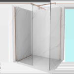 Mexen Kioto walk-in zuhanyfal 115 x 90 cm, átlátszó, kefélt réz - 800-115-202-65-00-090 (800-115-202-65-00-090)