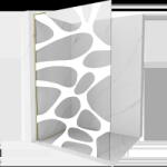 Mexen Kioto L Walk-in zuhanyfal 90 x 200 cm, fehér mintás, arany - 800-090-103-50-97 (800-090-103-50-97)