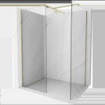 Mexen Kioto Walk-in zuhanyfal 160 x 110 cm, átlátszó, arany - 800-160-202-50-00-110 (800-160-202-50-00-110)