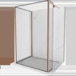 Mexen Kioto Walk-in zuhanyfal 110 x 90 x 30 cm, fekete mintás, polírozott réz - 800-110-090-221-65-70-030 (800-110-090-221-65-70-030)
