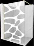 Mexen Kioto Walk-in zuhanyfal 100 x 200 cm, fehér minta 8 mm, arany fényes - 800-100-101-55-97 (800-100-101-55-97)