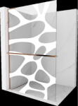 Mexen Kioto+ L Walk-in zuhanyfal polccal 100 x 200 cm, fehér mintával, rózsa arany - 800-100-123-60-97 (800-100-123-60-97)