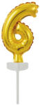  Gold, Arany 6-os szám fólia lufi tortára 13 cm (DPA9912680) - kreativjatek
