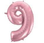  Rózsaszín Light Pink 9-es szám fólia lufi 92 cm (MLG109375)
