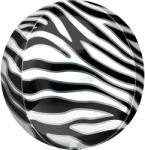  Zebra mintás Gömb fólia lufi 40 cm (DPA4210701)