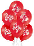  I Love You Red léggömb, lufi 6 db-os 12 inch (30 cm) (MLG003598)