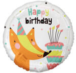  Róka Happy Birthday Fox fólia lufi 36 cm (MLG149258) - kreativjatek