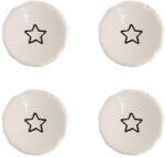 Clayre & Eef Set 4 butoni mobilier ceramica neagra bej Steluta 4x3/6 cm (65287)