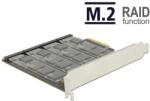 Delock PCI Express-kártya & gt; 4 x belső M. 2 aljzat B nyílással, RAID-dal (89888)
