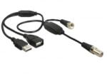 Delock atenna kábel F Jack > F Plug, phantom táp 5 V USB-ről 22cm (13006) (13006) - aqua
