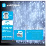 Aigostar B. V. Aigostar-LED Karácsonyi kültéri lánc 100xLED/8 funkció 3xAA 4x1m IP44 hideg fehér B10303K3H (AI1353)
